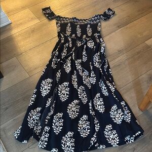 Fashion Nova White and Blue Maxi Sundress